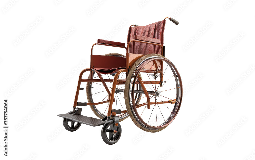 Brown Wheelchair: A Study in Mobility isolated on transparent Background