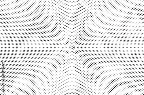 Abstract halftone black and white psychedelic seamless marble pattern with hallucination swirls. Vector liquid monochrome acrylic texture. Flow art. Tie dye simple artistic effect.	
