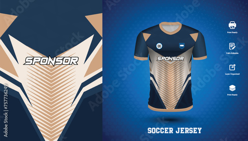 Vector soccer jersey design for sublimation or sports tshirt design for cricket football
