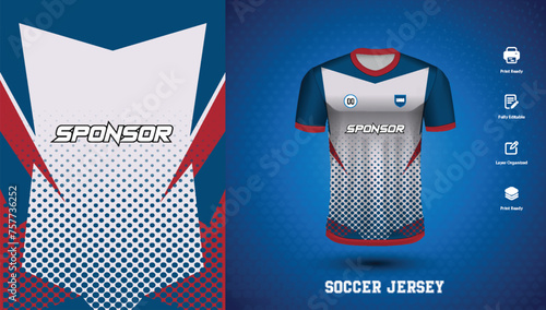 Vector soccer jersey design for sublimation or sports tshirt design for cricket football
