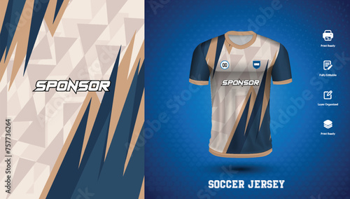 Vector soccer jersey design for sublimation or sports tshirt design for cricket football
