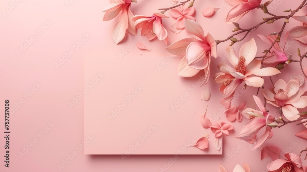 The design of this wedding invitation includes pink anise magnolia flowers, calla lilies on light red, a pastel vintage theme. The design of this wedding invitation includes pink anise magnolia flowers, calla lilies on light red, a pastel vintage theme.