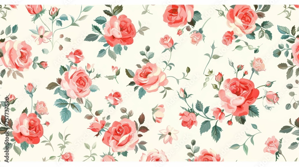 Seamless background of Little Rose