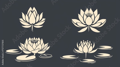 For design moderns, four lotus silhouettes