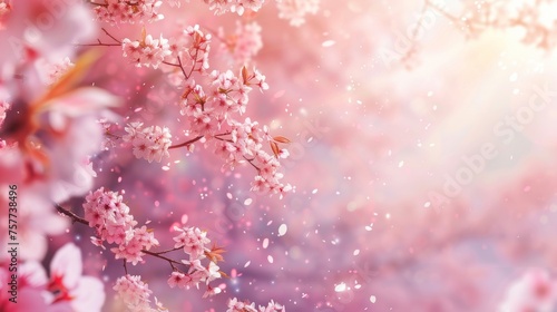 Background of pink Sakura blossoms