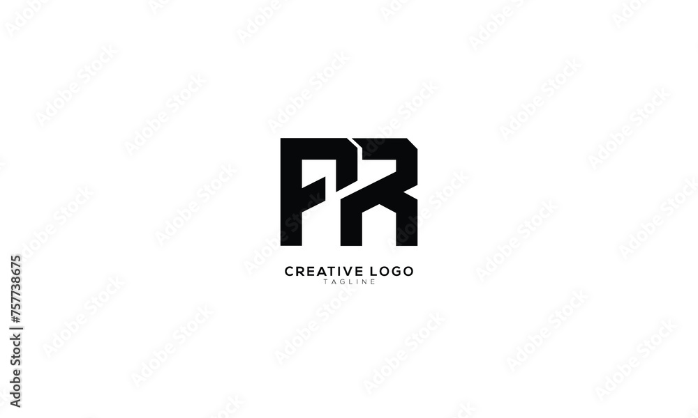 PR FR Abstract initial monogram letter alphabet logo design PR FR Abstract initial monogram letter alphabet logo design