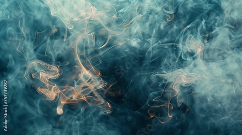 Wispy Smoke Flow: Graceful Steel Blue Abstract