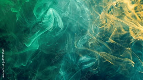 Ethereal Teal Smoke: Abstract Background for Wellness and Yoga