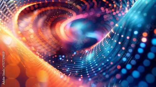 Hypnotic Light Waves: Luminous Neon Swirl for High-Energy Dance Parties