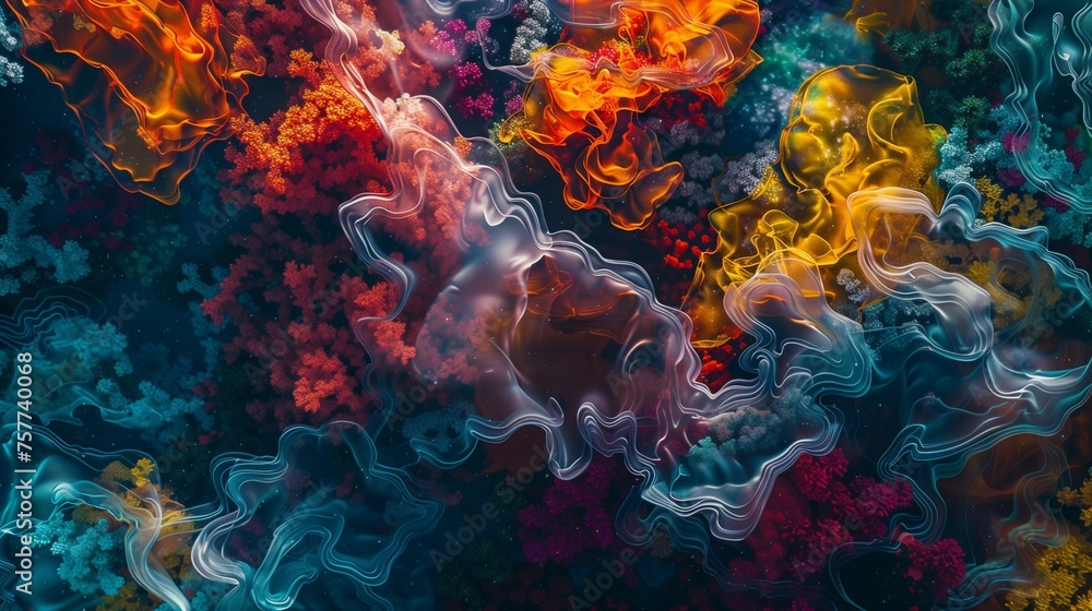 Fototapeta premium Psychedelic Coral Abstract: A Visual Journey Under the Sea