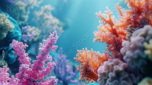 Serene Marine Life: Colorful Coral Textures Under the Sea