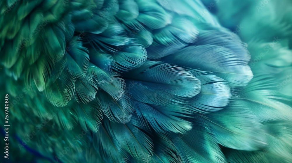Fototapeta premium Velvety Teal Feathers: Refined Detailing for High-End Luxury Products
