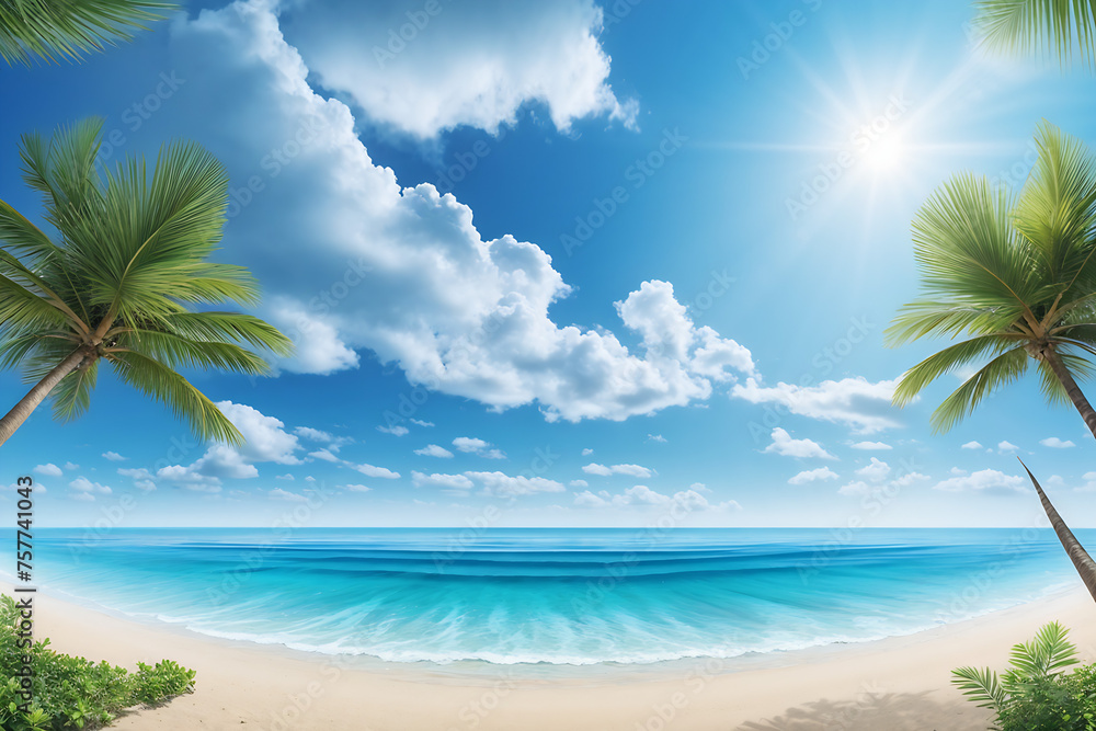 Fototapeta premium beach with palm trees