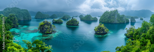 A view of limestone islets covered in vegetation, Ha long bay vietnam limestone formations jetting out of the green water unesco world heritage site