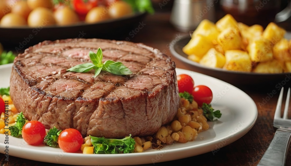fillet steak of various roasts with spices and herbs beautifully arranged as on the cover