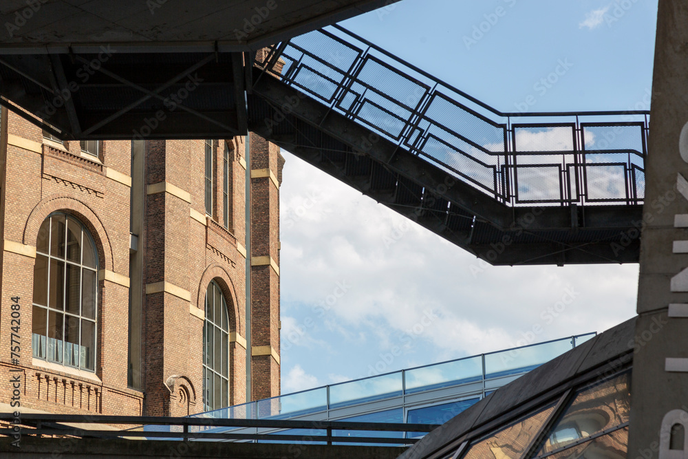 Fototapeta premium Fragment Gasometer a former gas tank in Vienna
