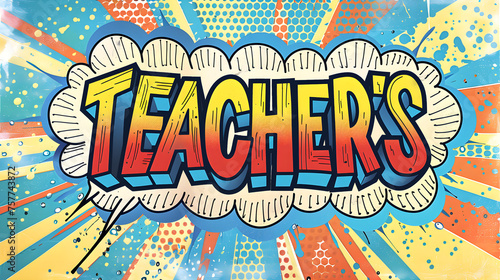 world teacher's day, "TEACHER'S DAY" in text word t-shirt design. Generative Ai
