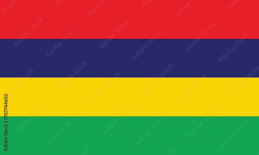 Fototapeta premium Flat Illustration of national Mauritius flag. Mauritius flag design. 