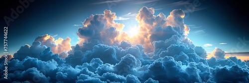 Blue Sky Clouds Close, Background Banner HD