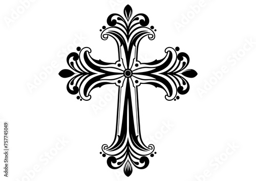 Art Nouveau Cross Graphic Accents, vector illustration, vintage elements	