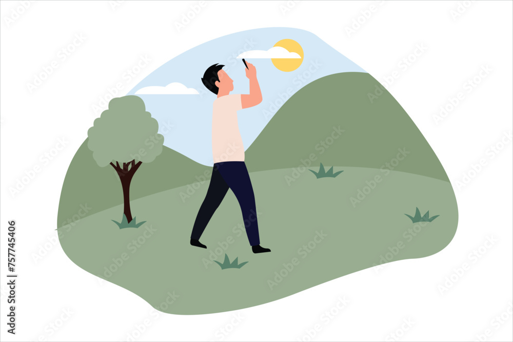 Traveling People Flat Illustration Design Traveling People Flat Illustration Design