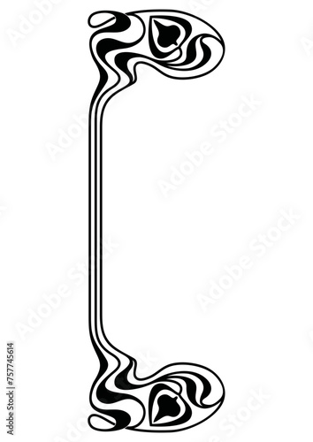 Art Nouveau Corners and Frames Graphic Accents, vector illustration, vintage elements	