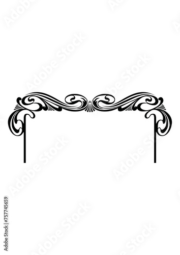 Art Nouveau Corners and Frames Graphic Accents, vector illustration, vintage elements 