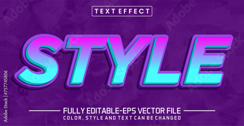 Style purple font Text effect editable