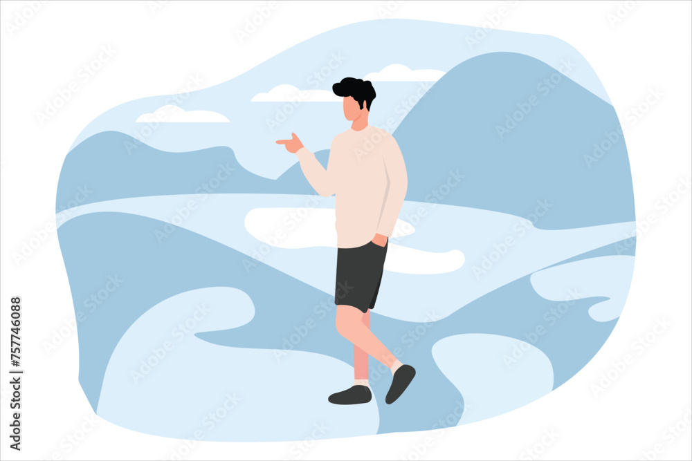 Traveling People Flat Illustration Design