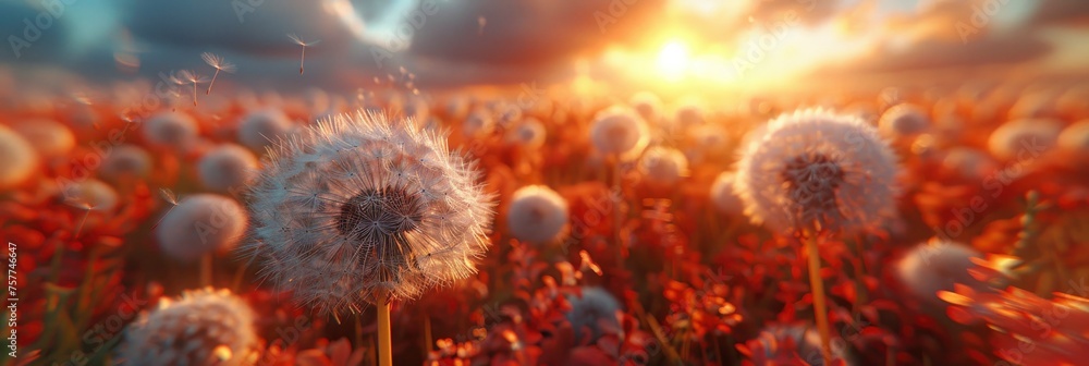 Dandelion Under Sun On Background Sky, Background Banner HD Dandelion Under Sun On Background Sky, Background Banner HD