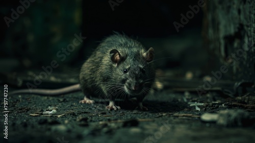 a rat in the sewer , creepy situation  © cristian