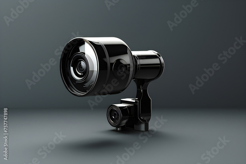Security camera, street camera, CCTV, surveillance camera on black background, generated by AI. 3D illustration