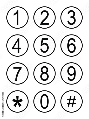 number button pad. numeric keypad icon for apps and websites. vector symbol in transparent background.