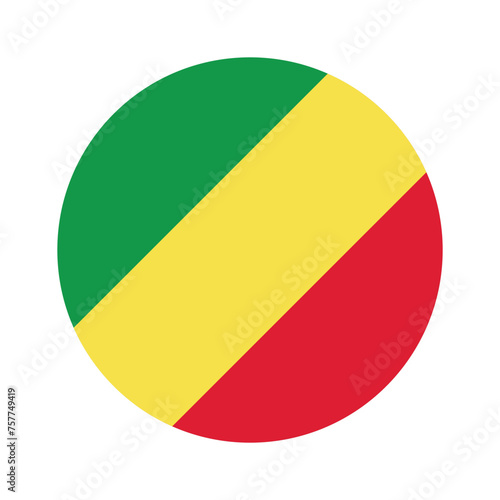 Free Download Republic of the Congo national flag vector icon design. Republic of the Congo circle flag. Round of the Republic of the Congo flag. - GFXLoad
