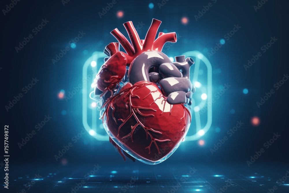 Fototapeta premium AI is used in developing educational programs and creating clinical models to study and evaluate heart disease