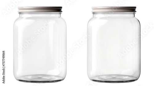 Empty blank jar isolated on transparent a white background 