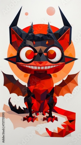 Adorable hellish geometry cute devils in a world of angles photo