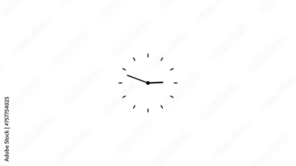 Analog clock spinning and 24 hours timer clock icon animation.
