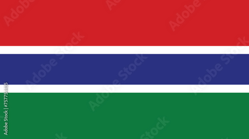 Flat Illustration of Gambia national flag. Gambia flag design. 