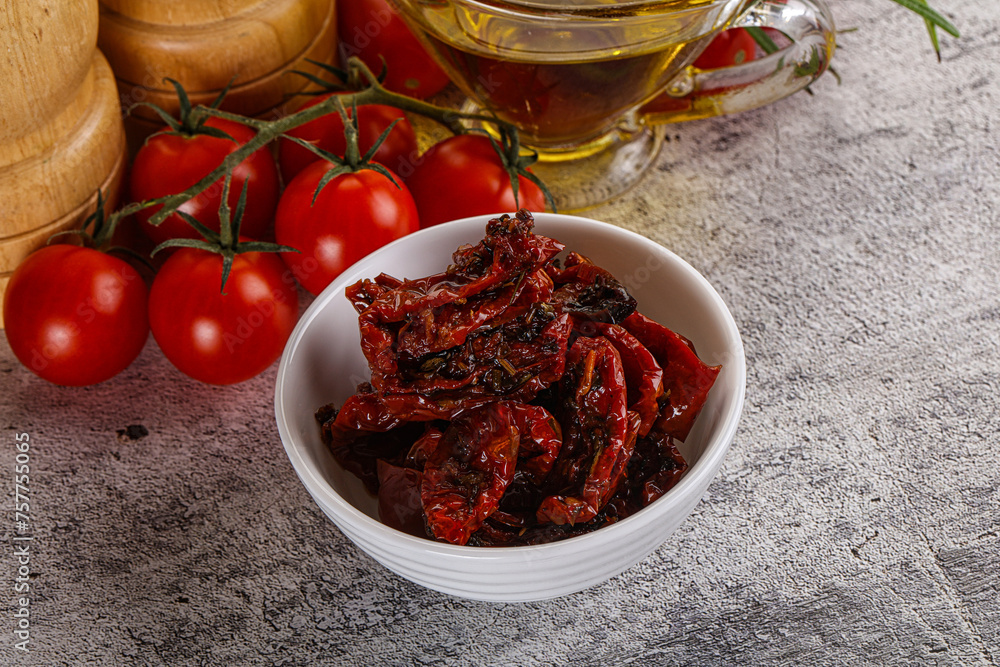 Homemade dry tomatoes with oil Homemade dry tomatoes with oil