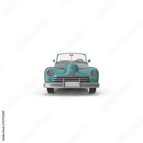 Vintage Convertible Car Turquoise