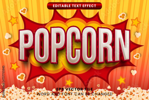 Popcorn colorful 3d editable text effect