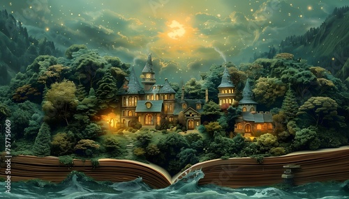 Majestic Literary Castle Rises from the Pages  A Storybook Kingdom Illuminated by the Enchanted Glow of World Book Day 
