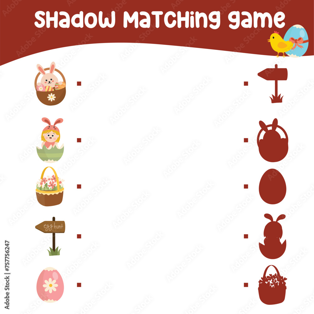 Find the correct shadow. Worksheet for kid. Matching shadow game for children Find the correct shadow. Worksheet for kid. Matching shadow game for children