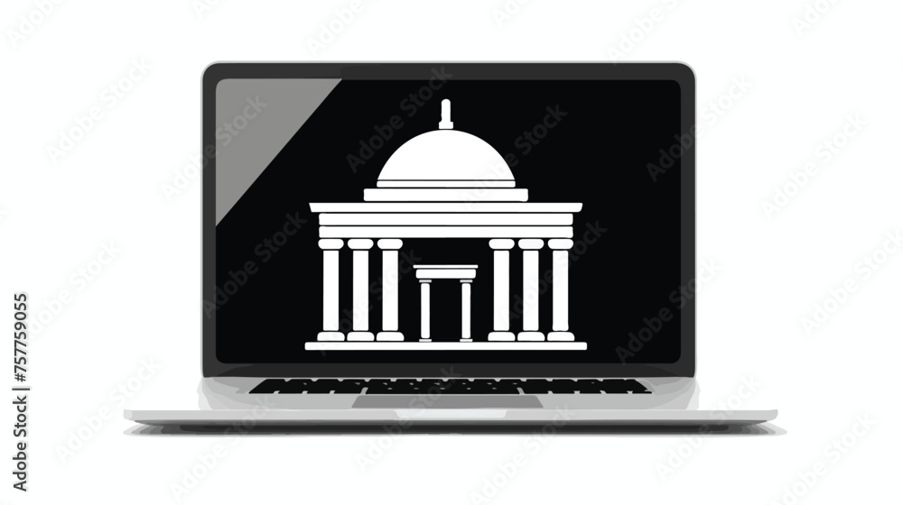 online banking icon  sillouette icon flat vector 