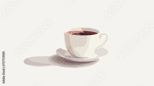 one cup of coffee stand flat vector isolated on white