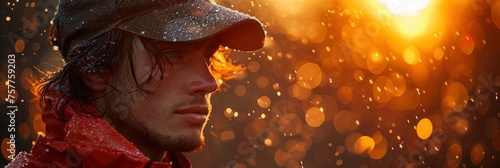 Young Man Long Hair Baseball Cap, Background Banner HD