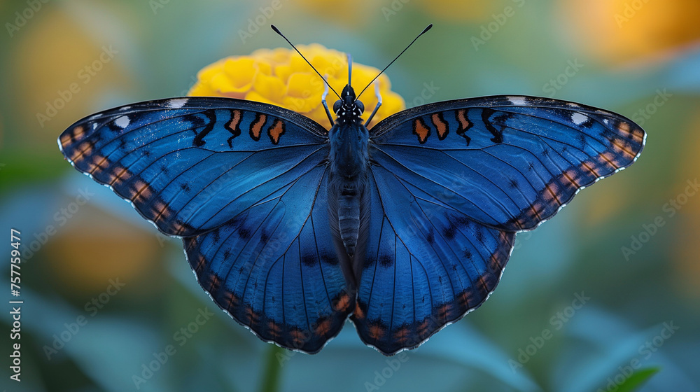 Blue morpho butterfly closeup Blue morpho butterfly closeup