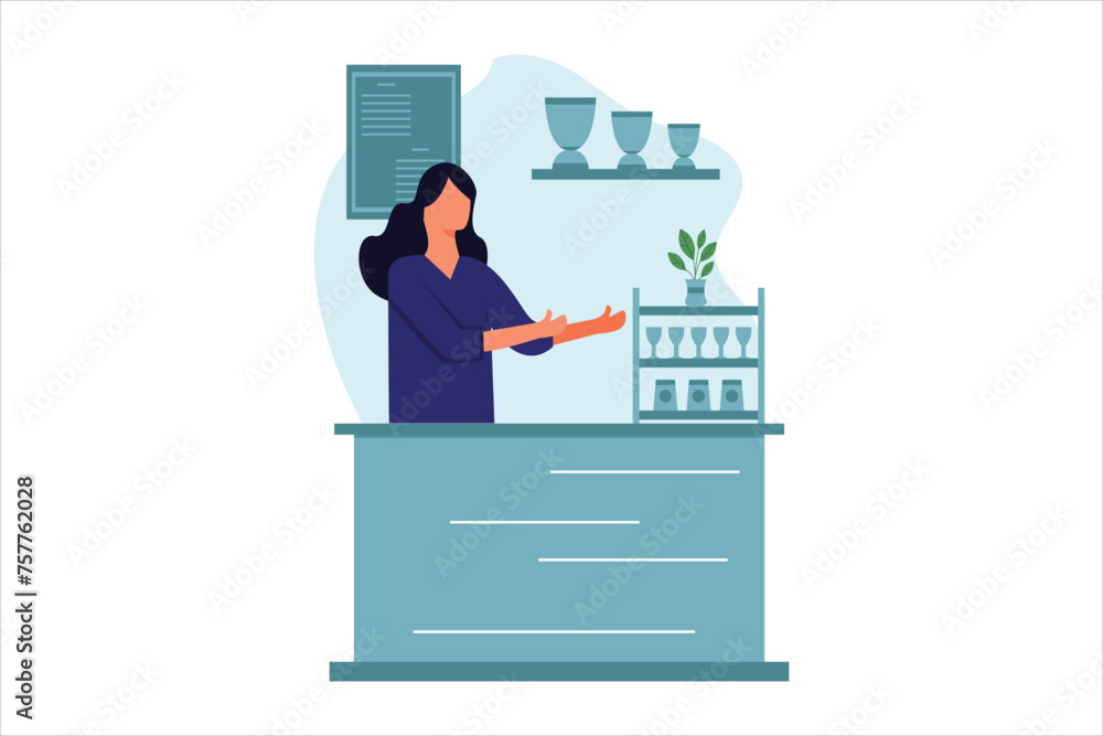 Coffee Shop Flat Design Illustration Coffee Shop Flat Design Illustration