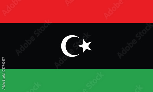 Flat Illustration of Libya national flag. Libya flag design. 